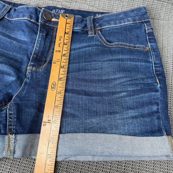 Ana A New Approach Womens Size 10 Blue Denim Shorts Mid-Rise Rolled Cuff - Picture 9 of 10